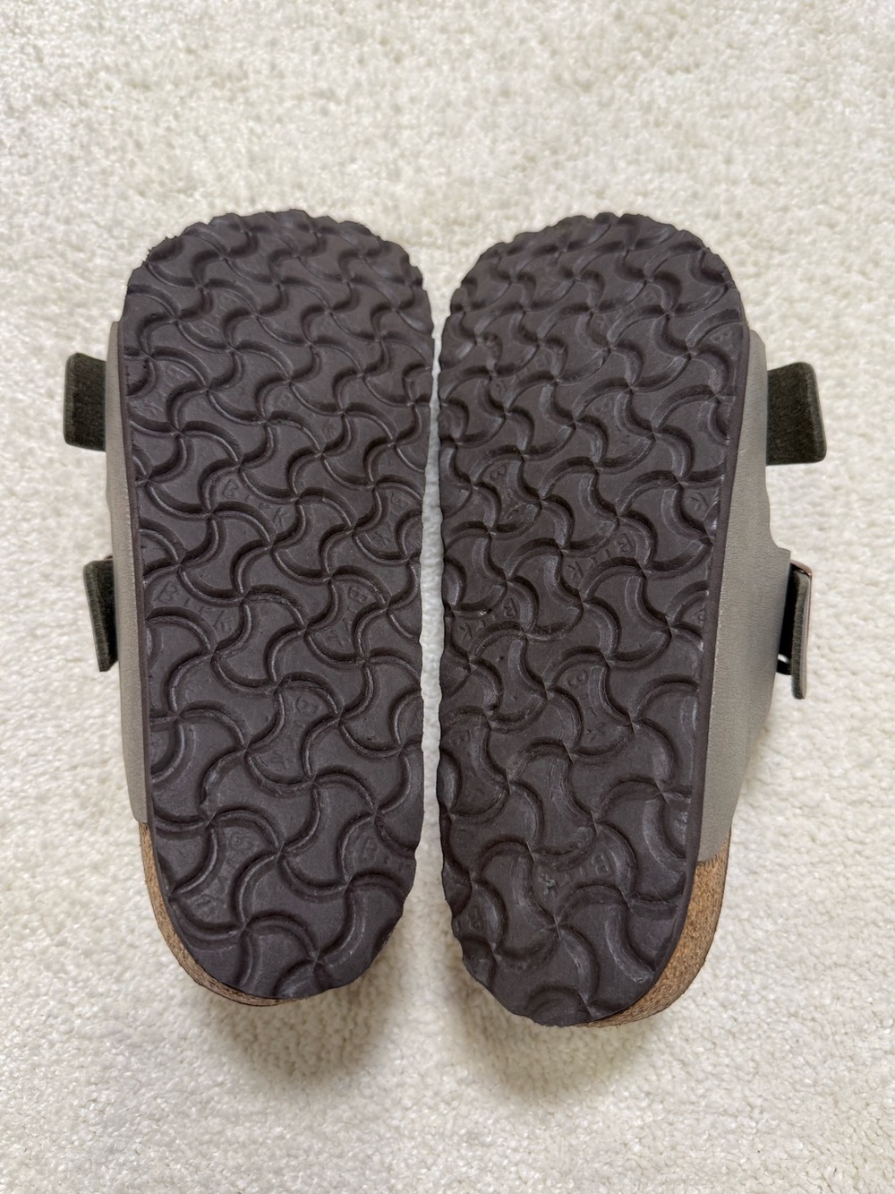 Birkenstock Women’s Two-Strap Sandals in Gray with Brown Footbed - Picture 12 of 14